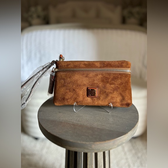Dooney and Bourke Suede Double Zip Wristlet - Picture 1 of 4